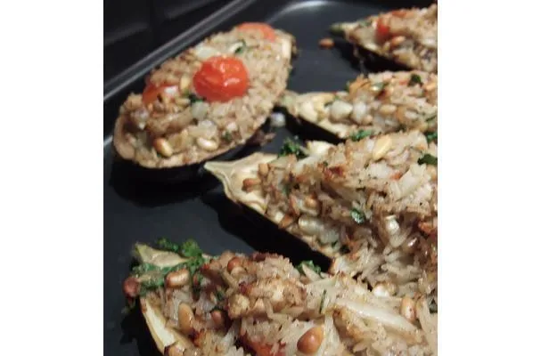 Gevulde Aubergine uit de Oven
