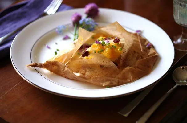 Zalm En Papillote Met Mango's En Sinaasappel Suprêmes