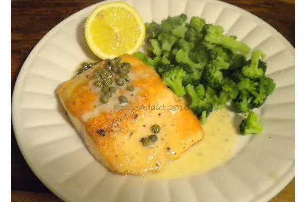 Zalm in witte wijnroomsaus