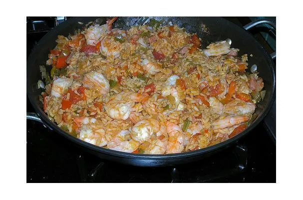 Cajunse Ham- en Garnalenjambalaya
