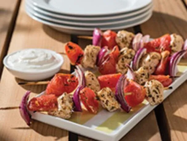 Kip- en grapefruitsouvlaki